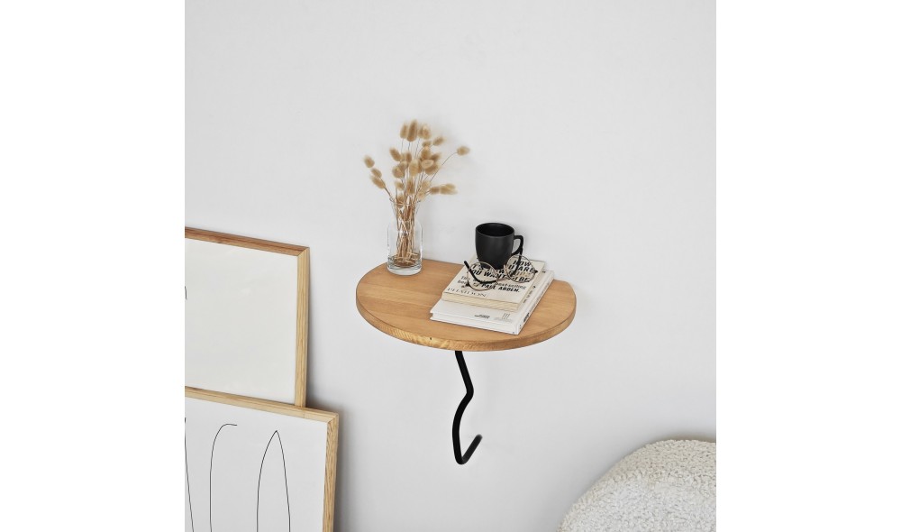 Raft de perete Leu - Negru, Stejar