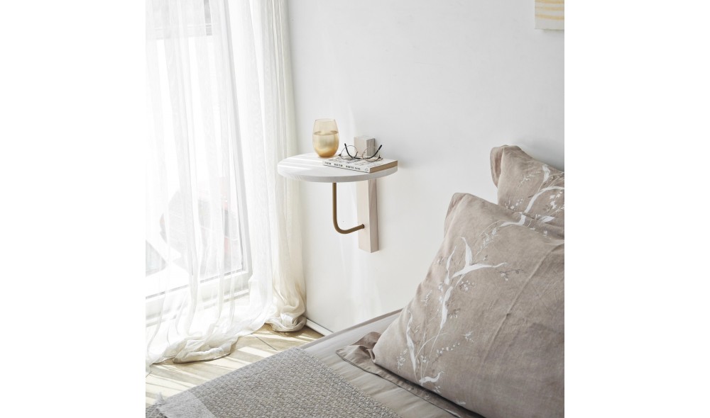 Raft de perete Reve - auriu, alb