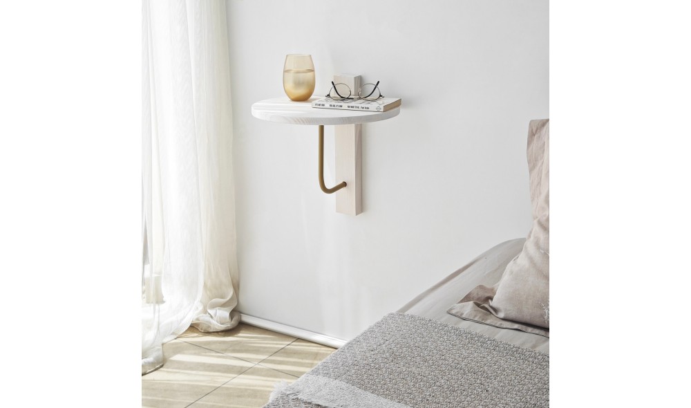 Raft de perete Reve - auriu, alb