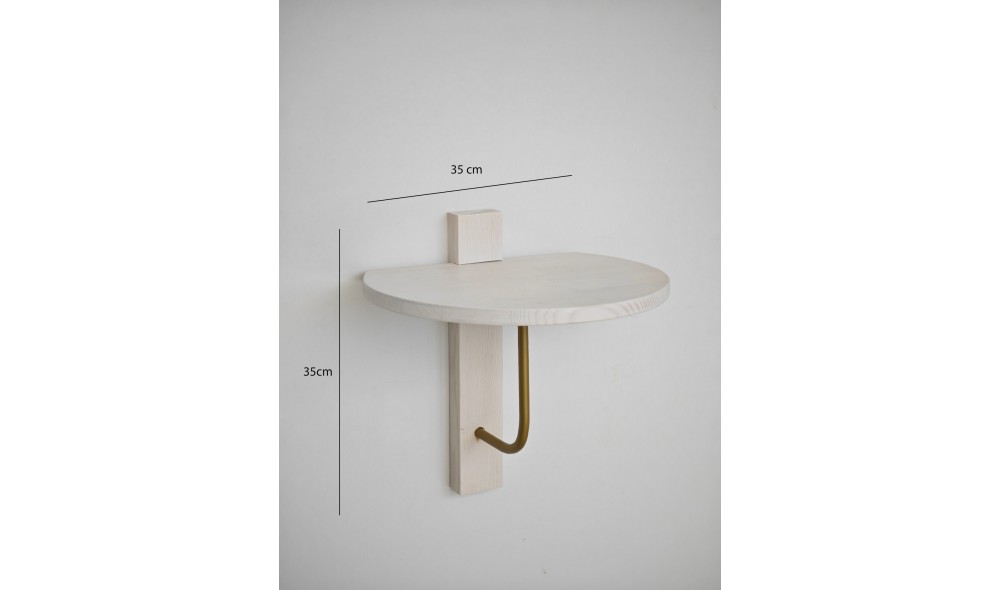 Raft de perete Reve - auriu, alb