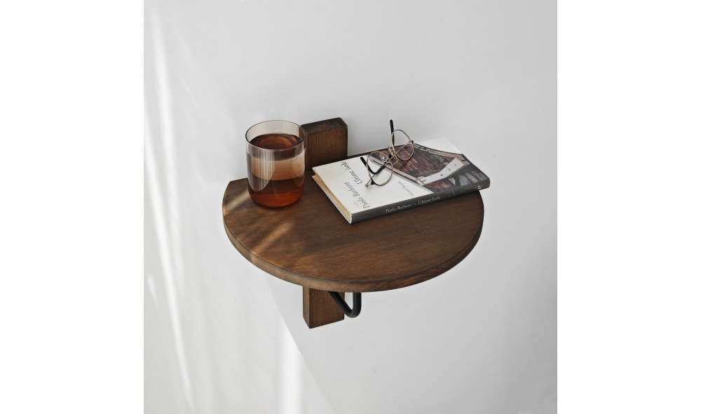 Raft de perete Reve - Negru, Nuc