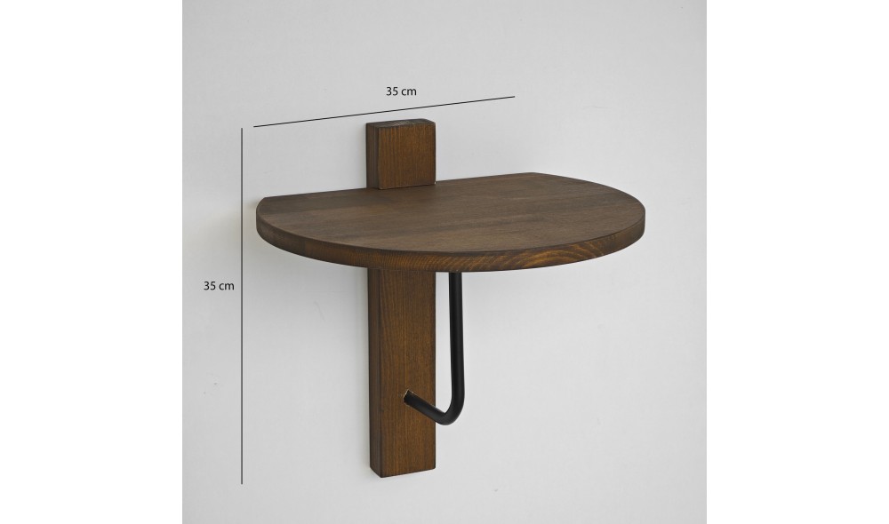 Raft de perete Reve - Negru, Nuc