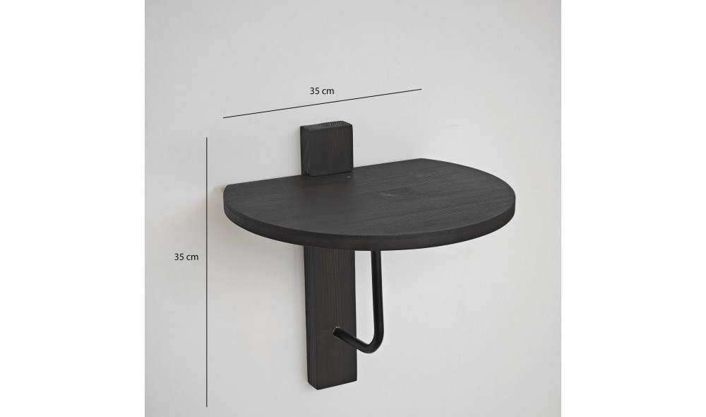 Raft de perete Reve - Antracit, Negru