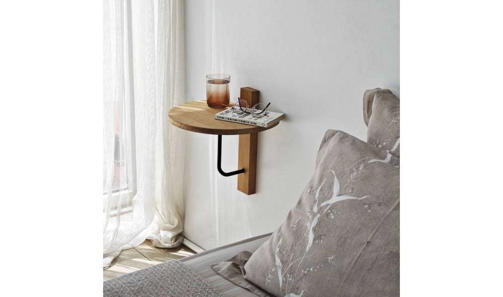 Raft de perete Reve - negru, stejar