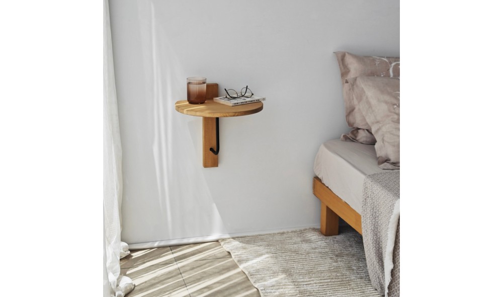 Raft de perete Reve - negru, stejar