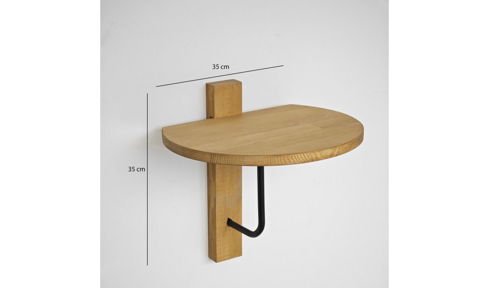 Raft de perete Reve - negru, stejar