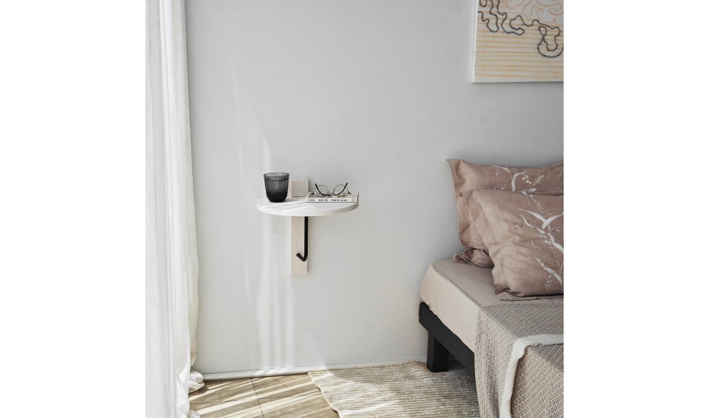 Raft de perete Reve - Negru, Alb