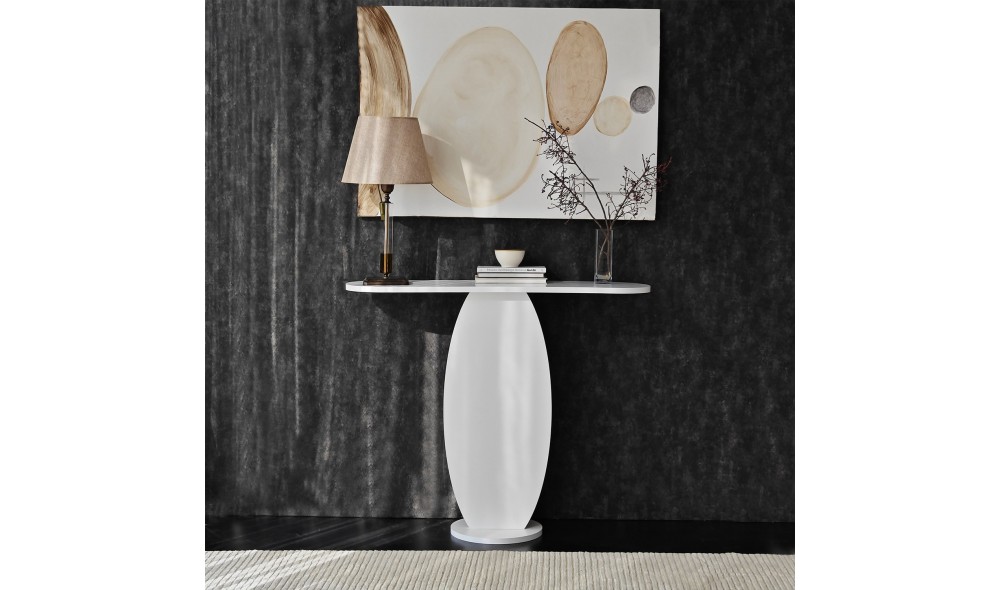 Comoda, Ellittica, Alb, 100 x 81 x 30 cm