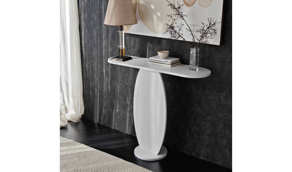 Comoda, Ellittica, Alb, 100 x 81 x 30 cm