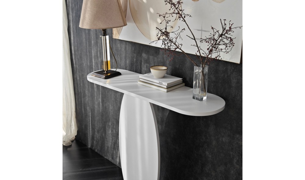 Comoda, Ellittica, Alb, 100 x 81 x 30 cm