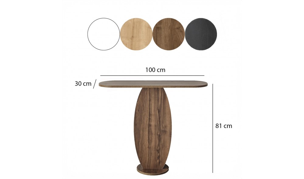 Comoda, Ellittica, Nuc, 100 x 81 x 30 cm