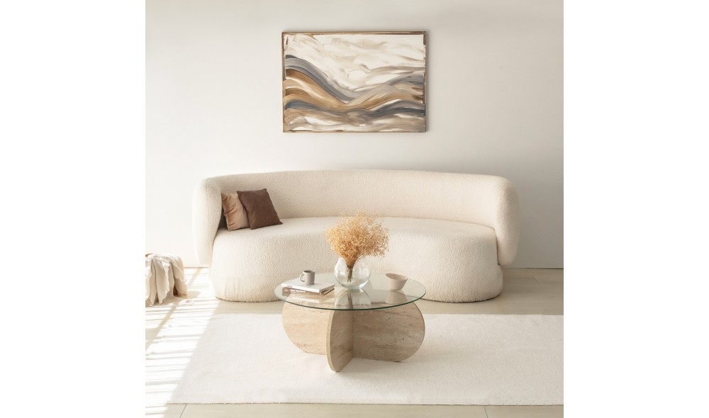 Masuta de cafea, Bubble, Travertin, 75 x 35 x 75 cm