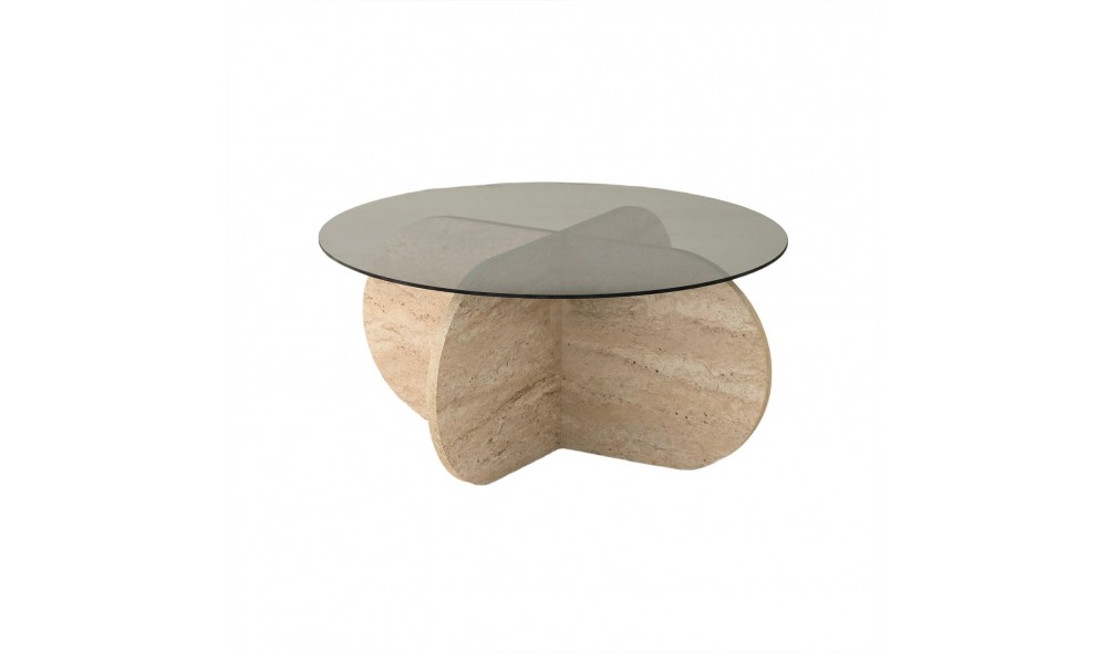 Masuta de cafea, Bubble, TravertinFum, 75 x 35 x 75 cm