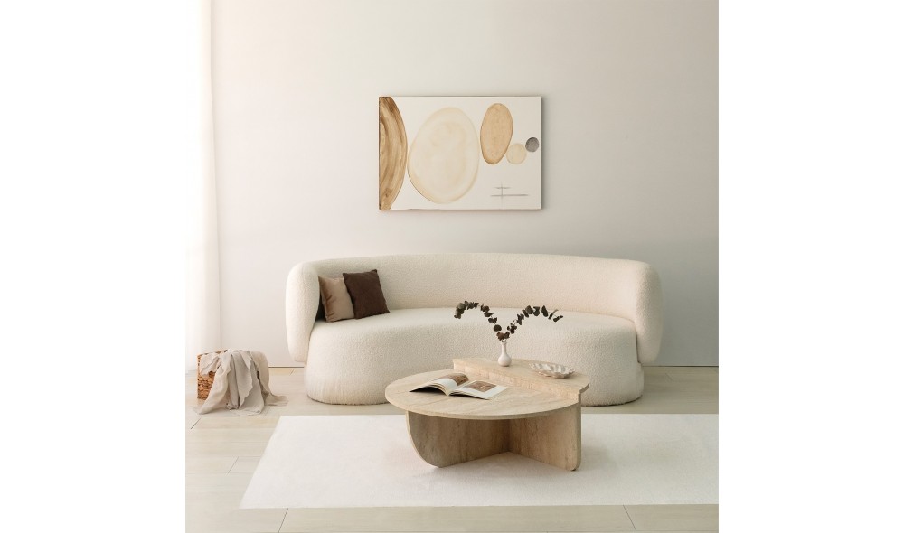 Masuta de cafea, Podium, Travertin, 90 x 35 x 90 cm