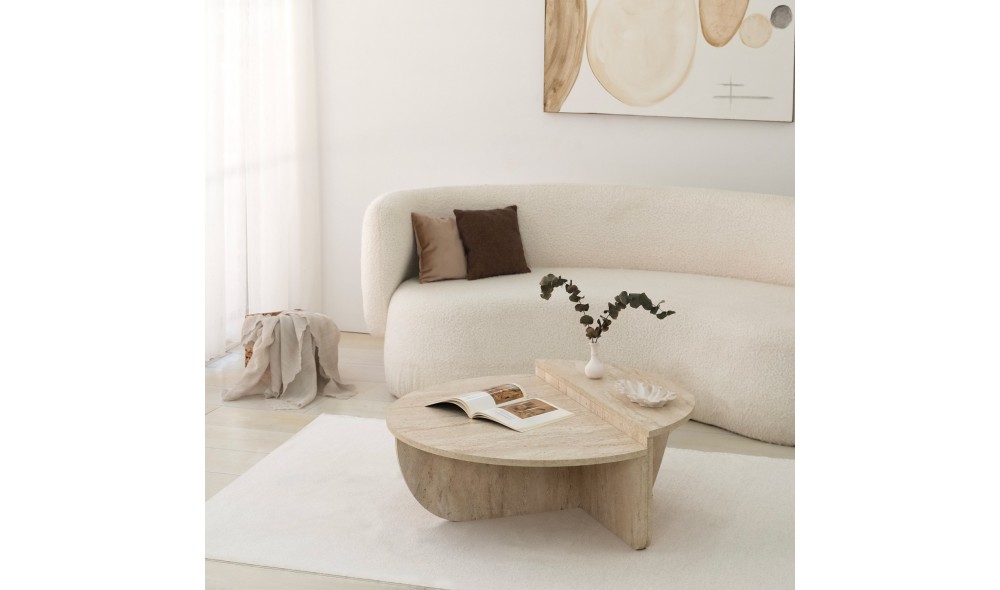 Masuta de cafea, Podium, Travertin, 90 x 35 x 90 cm