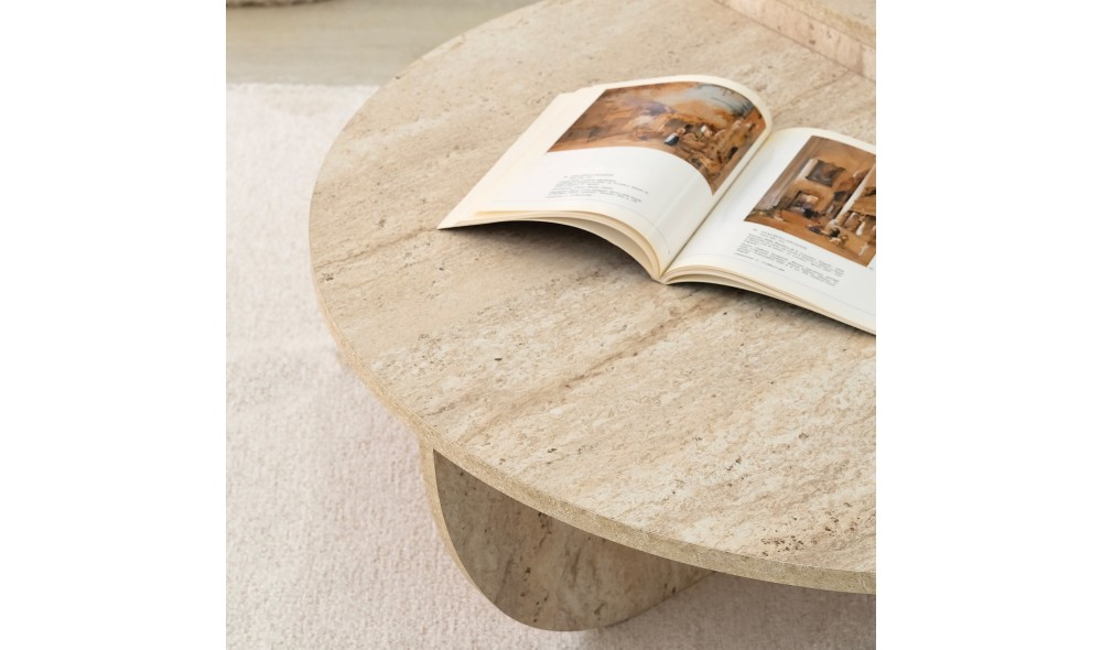 Masuta de cafea, Podium, Travertin, 90 x 35 x 90 cm