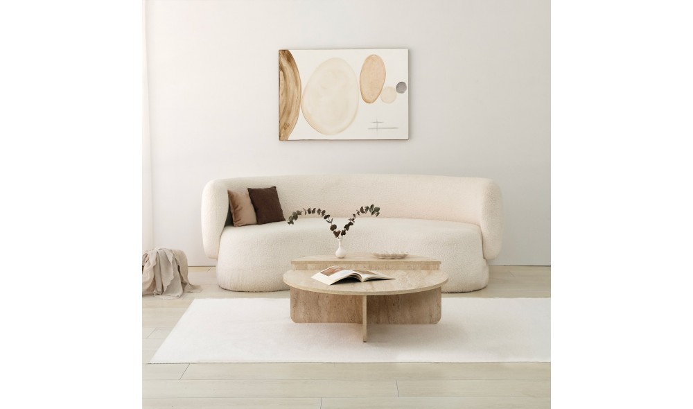 Masuta de cafea, Podium, Travertin, 90 x 35 x 90 cm