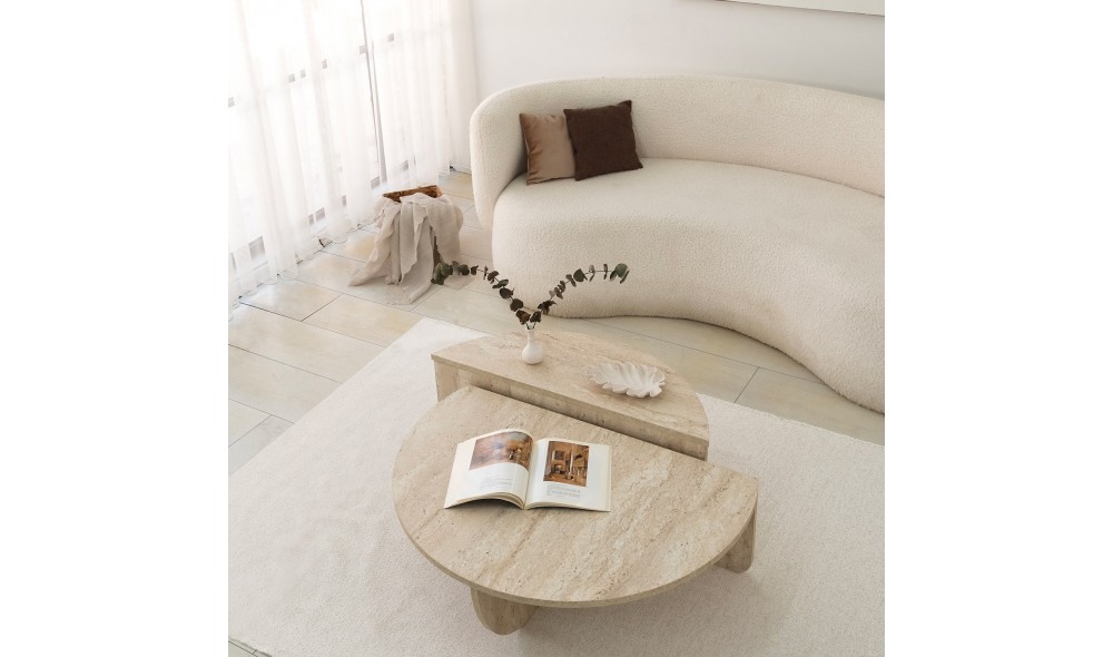 Masuta de cafea, Podium, Travertin, 90 x 35 x 90 cm