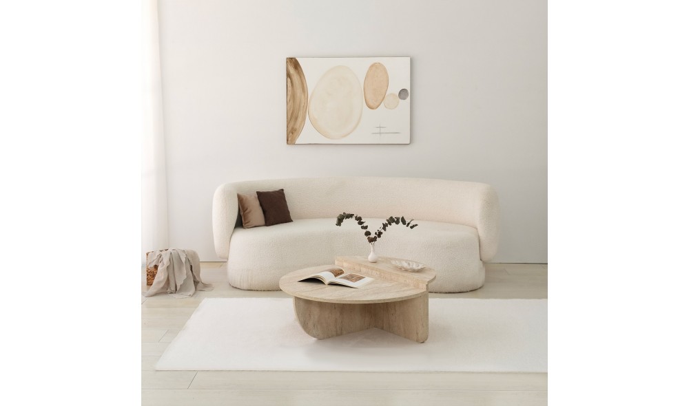 Masuta de cafea, Podium, Travertin, 90 x 35 x 90 cm