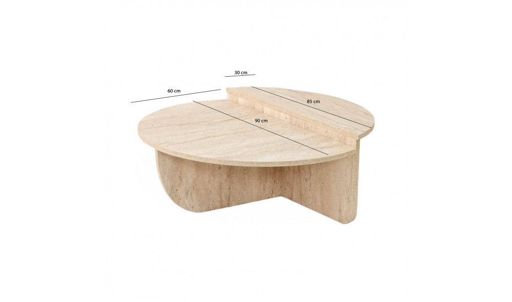 Masuta de cafea, Podium, Travertin, 90 x 35 x 90 cm