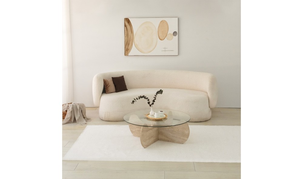 Masuta de cafea, Himalayas, Travertin, 90 x 30 x 90 cm