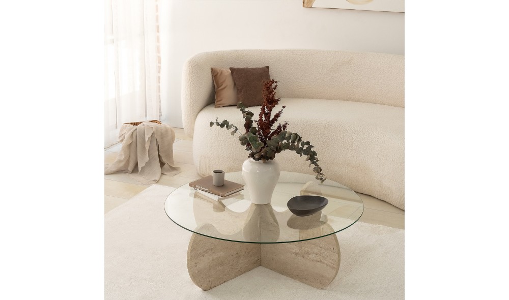 Masuta de cafea, Himalayas, Travertin, 90 x 30 x 90 cm