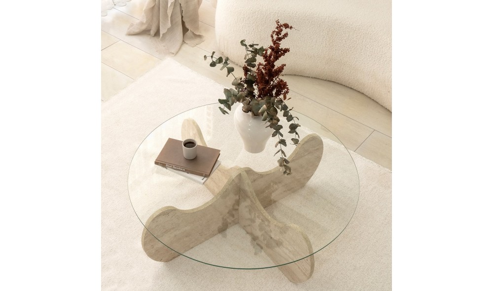 Masuta de cafea, Himalayas, Travertin, 90 x 30 x 90 cm