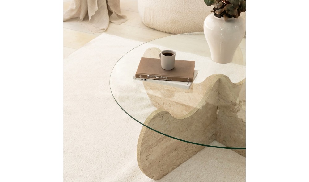 Masuta de cafea, Himalayas, Travertin, 90 x 30 x 90 cm