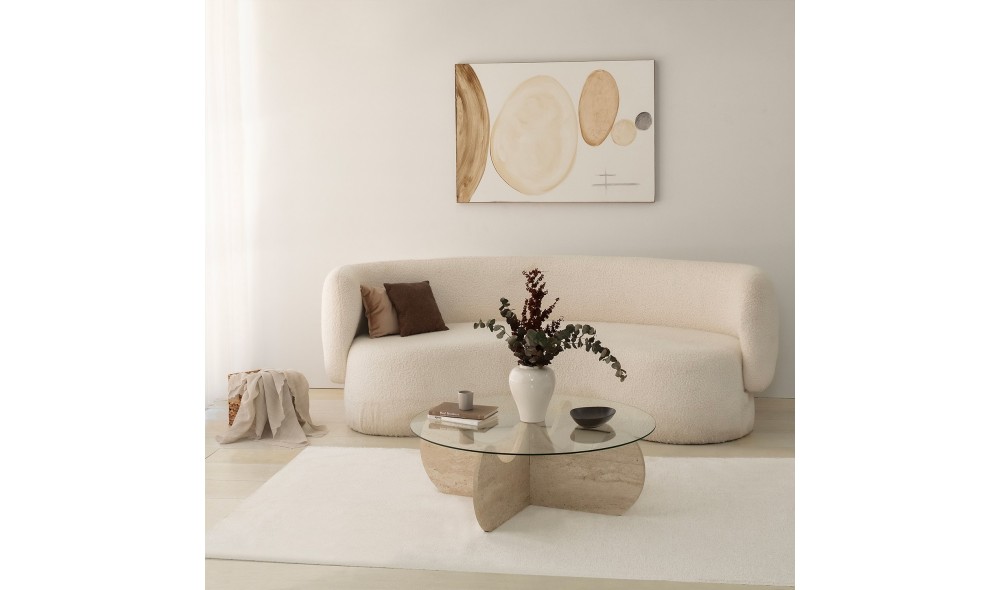 Masuta de cafea, Himalayas, Travertin, 90 x 30 x 90 cm