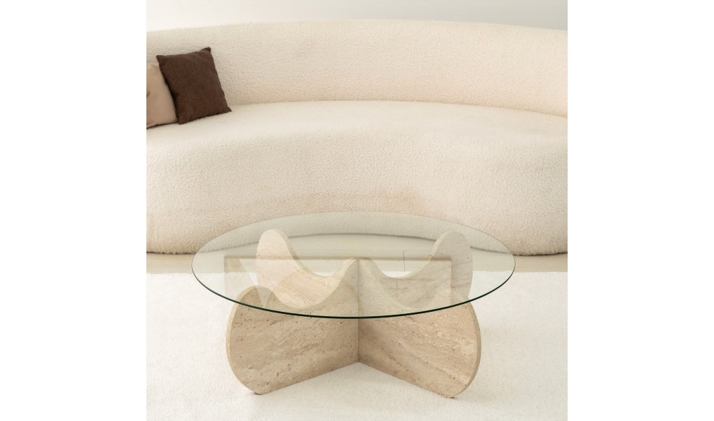 Masuta de cafea, Himalayas, Travertin, 90 x 30 x 90 cm