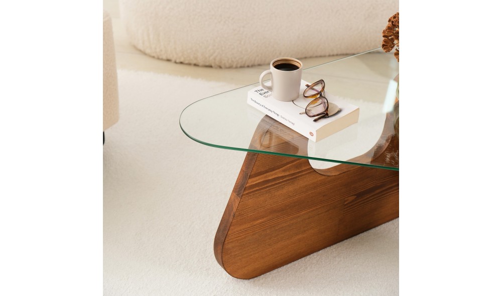 Masuta de cafea, Freya, Castan, 86 x 36 x 66 cm