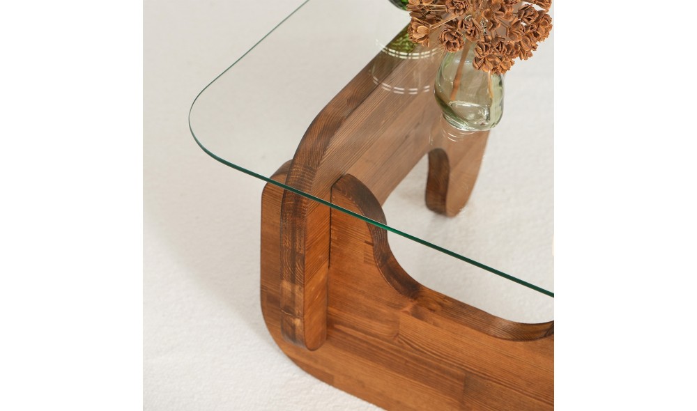 Masuta de cafea, Freya, Castan, 86 x 36 x 66 cm