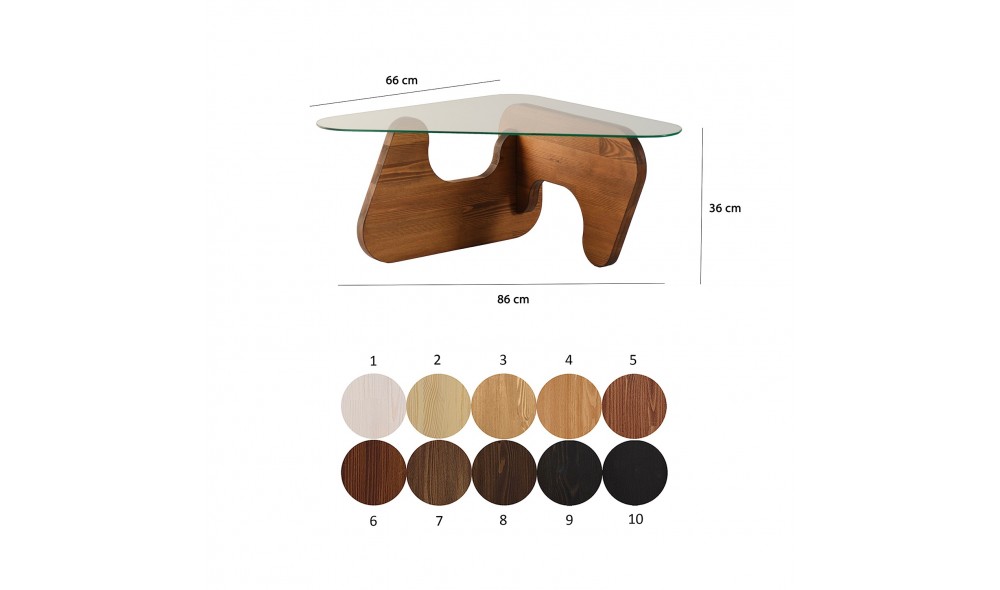 Masuta de cafea, Freya, Castan, 86 x 36 x 66 cm