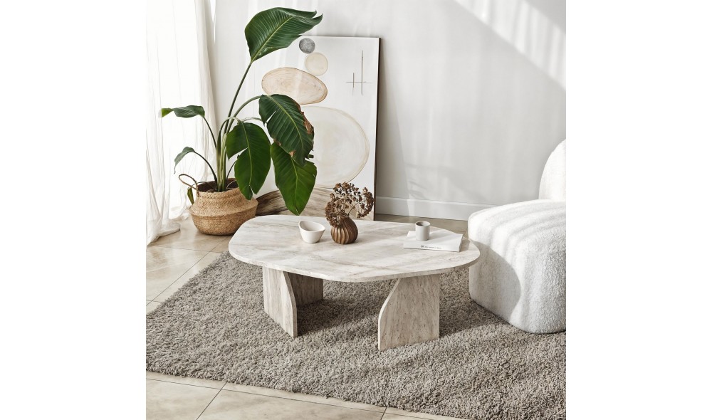 Masuta de cafea, Rock, Travertin, 105 x 35 x 65 cm