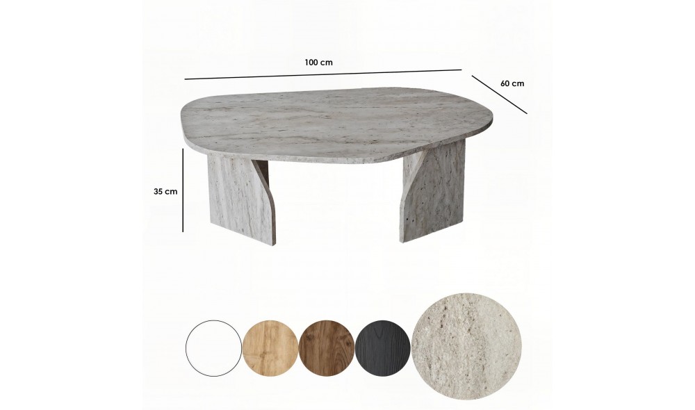 Masuta de cafea, Rock, Travertin, 105 x 35 x 65 cm