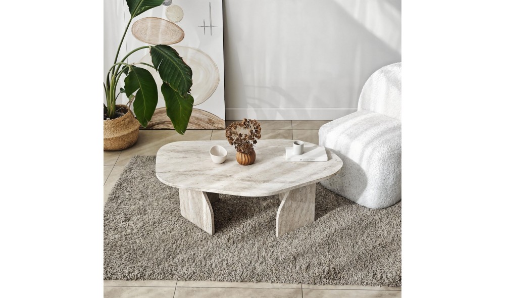 Masuta de cafea, Rock, Travertin, 105 x 35 x 65 cm