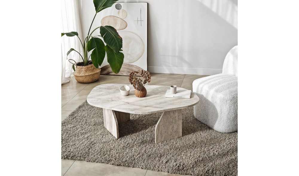 Masuta de cafea, Rock, Travertin, 105 x 35 x 65 cm