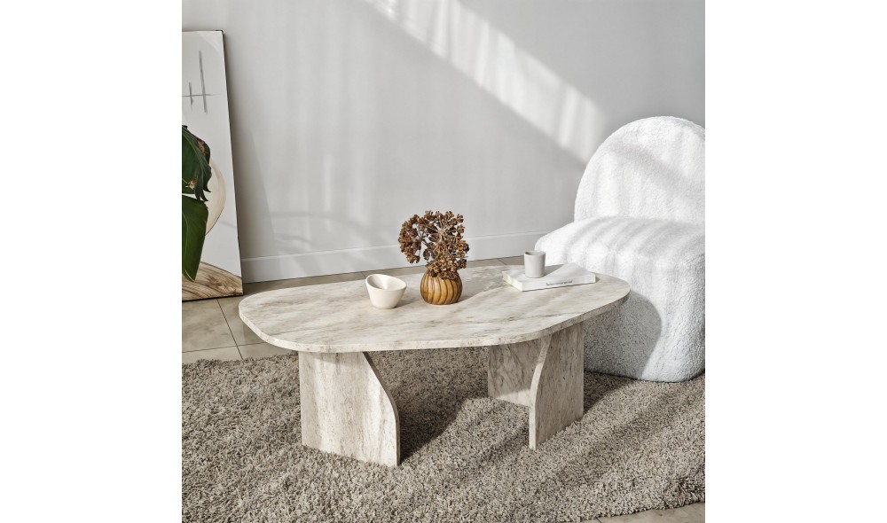 Masuta de cafea, Rock, Travertin, 105 x 35 x 65 cm