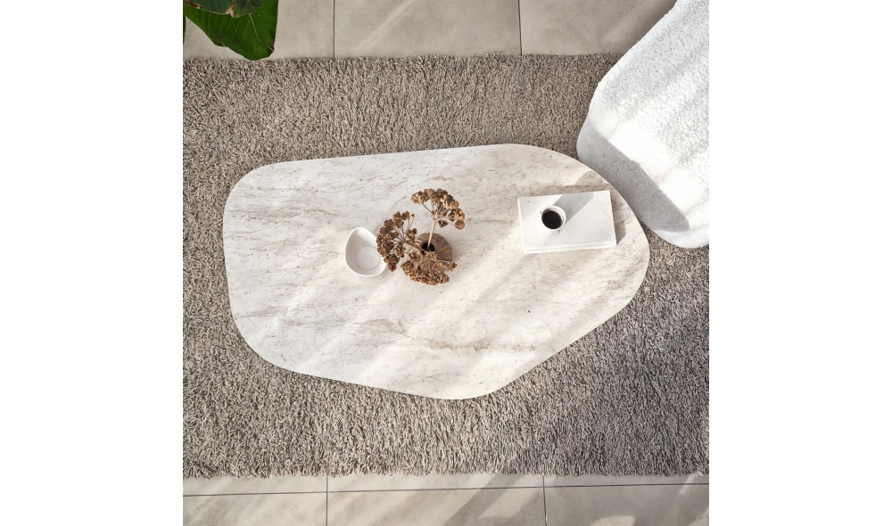 Masuta de cafea, Rock, Travertin, 105 x 35 x 65 cm