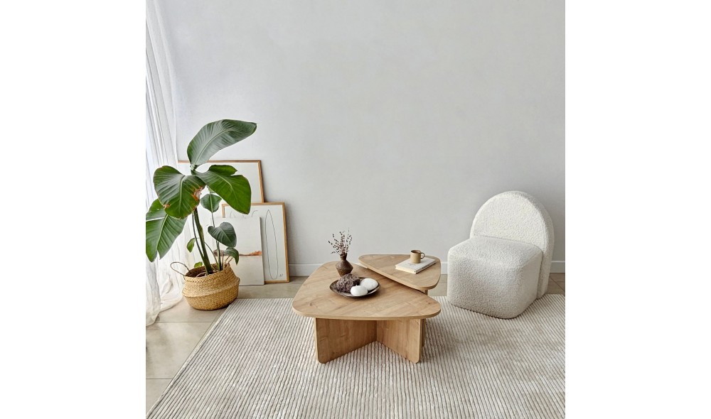 Set masuta de cafea, Ballare Set, Stejar safir, 90 x 35 x 60 cm