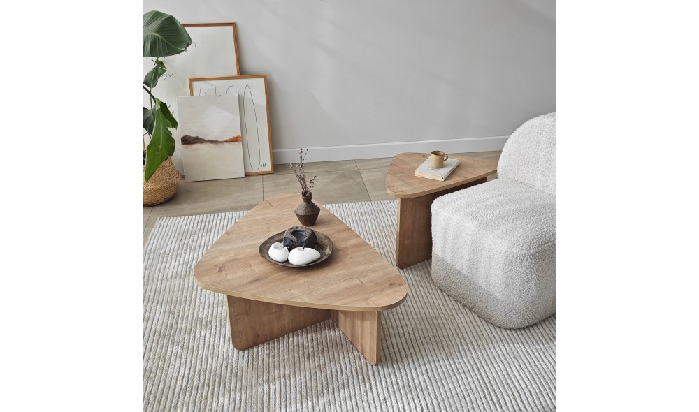 Set masuta de cafea, Ballare Set, Stejar safir, 90 x 35 x 60 cm