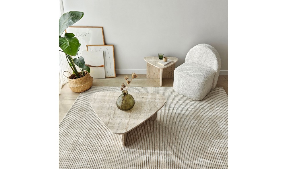 Set masuta de cafea, Ballare Set, Travertin, 90 x 35 x 60 cm