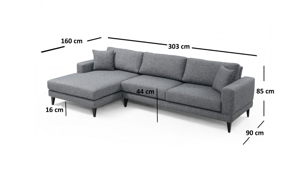 Canapea extensibila de colt Colt nordic stanga (Chl+3R)