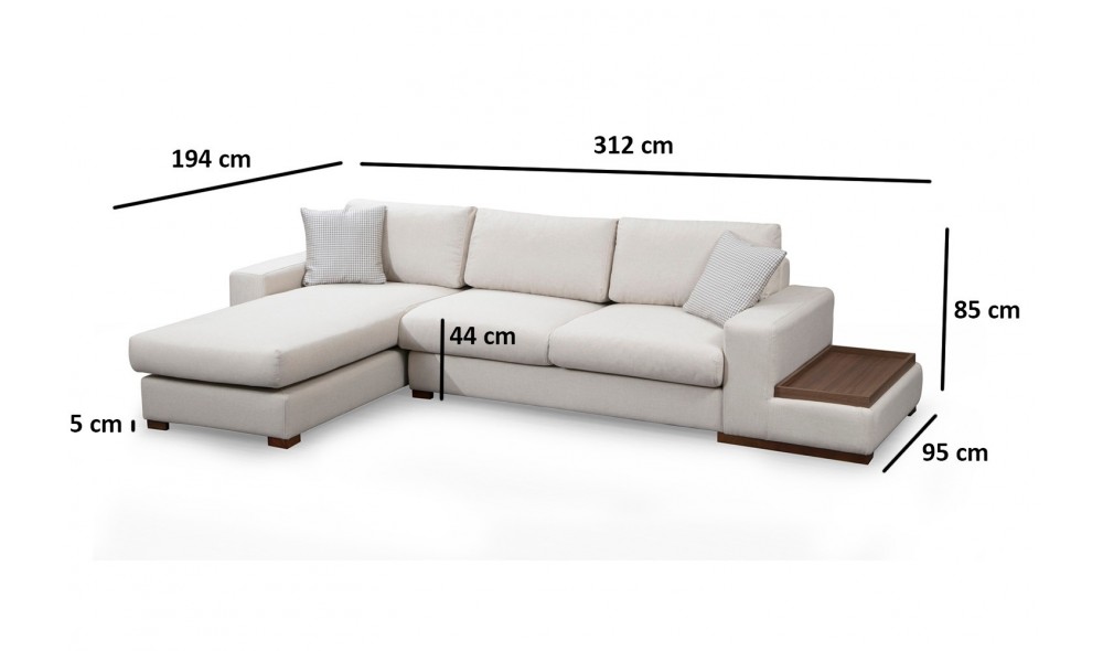 Canapea de coltar Bucla 18 194 x 85 x 312 cm