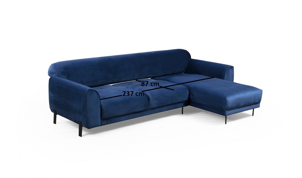 Canapea extensibila de colt Colt imagine dreapta (L3-Chl) - bleumarin 169 x 85 x 287 cm