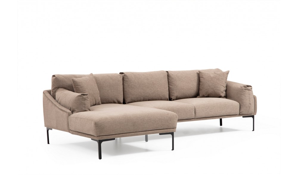 Canapea de coltar Leu Colt stanga - Mocha 150 x 65 x 255 cm