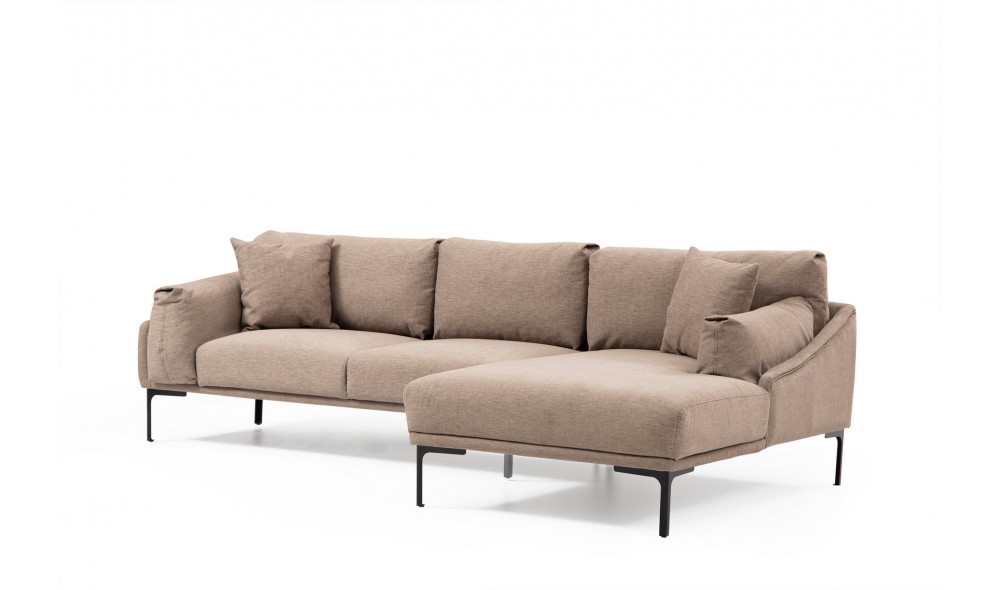 Canapea de coltar Leu Colt dreapta - Mocha 150 x 65 x 255 cm