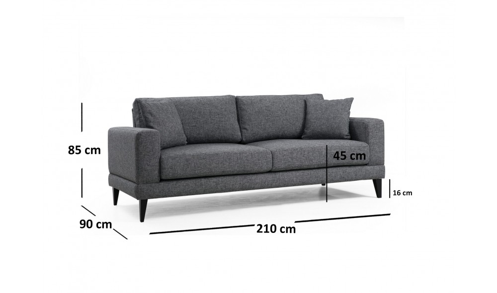 Canapea extensibila cu 3 locuri Nordic 3 locuri 90 x 85 x 210 cm