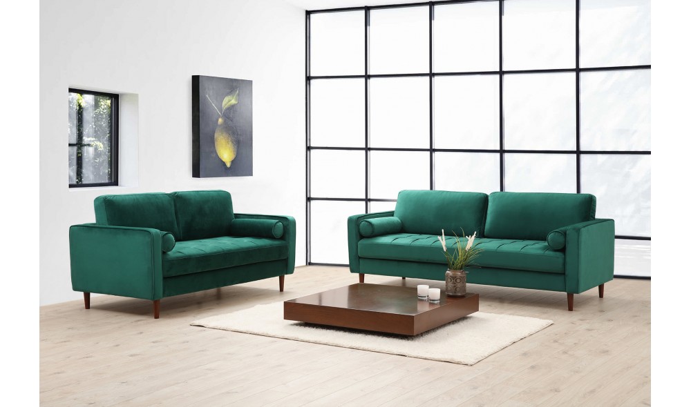 Canapea cu 3 locuri Roma - Verde 90 x 70 x 215 cm