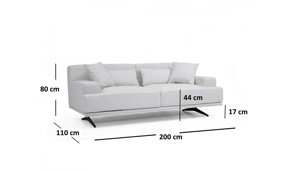 Canapea 2 locuri Bentley 2 locuri - bej 110 x 80 x 200 cm